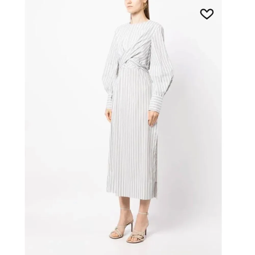 STAUD cut-out stripe shirt dress - Picture 3 of 5
